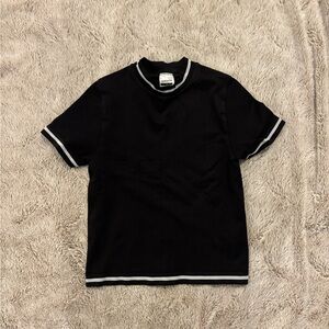 Gymshark Black Crew Neck T-Shirt with White Trim